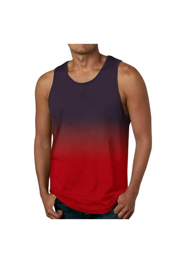 Men's Undershirts Men's Cotton Sleeveless T Shirts, Breathable & Moisture Wicking with Odor Control Red,M