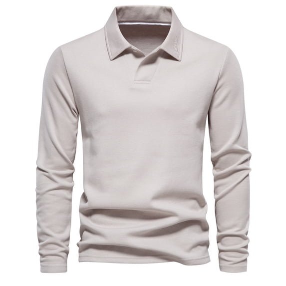 Ierhent Mens Polo Shirts Long Sleeve Men's Polo Shirt Long Sleeve Tactical Shirts Lightweight Golf Shirts(V-White,XXL)