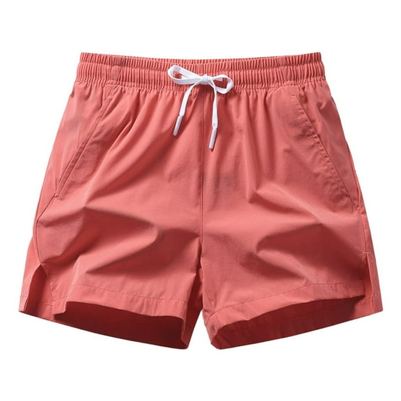 Ierhent Mens Swimming Trunks with Compression Liner 2-in-1 Swim Trunks Stretch Quick Dry Swim Shorts Zipper Pockets(Red,XL)