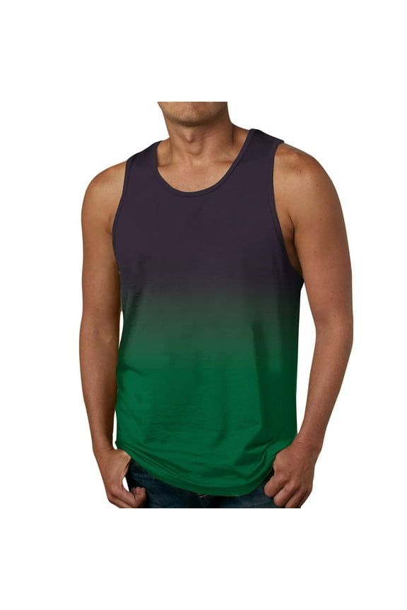 Mens Tank Tops Men's Tank Top Cotton Sleeveless Shirt Lightweight Muscle Tank Tee Shirt Green,3XL