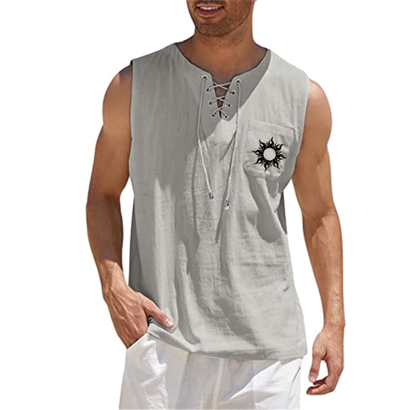 Ierhent Mens Tank Undershirt Men's Tank Top Cotton Sleeveless Shirt Lightweight Muscle Tank Tee Shirt Grey,2XL