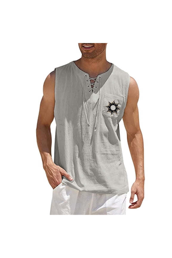 Mens Tank Undershirt Men's Tank Top Cotton Sleeveless Shirt Lightweight Muscle Tank Tee Shirt Grey,2XL