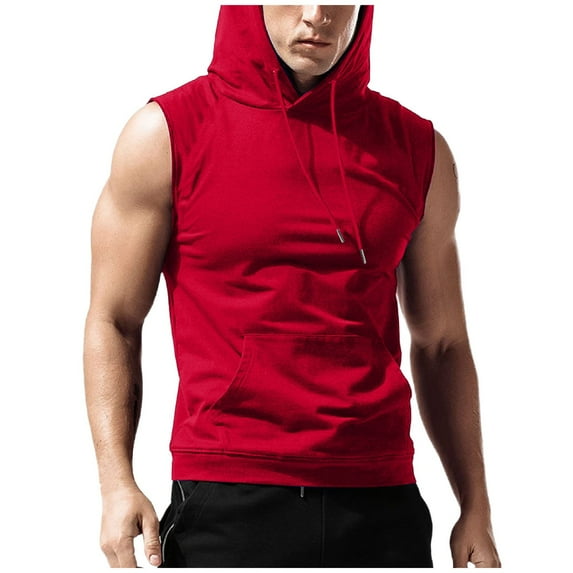 Ierhent Mens Tank Undershirts Men's A-Shirts Tight Fit Tank Tops Cotton Spandex Undershirts Red,M