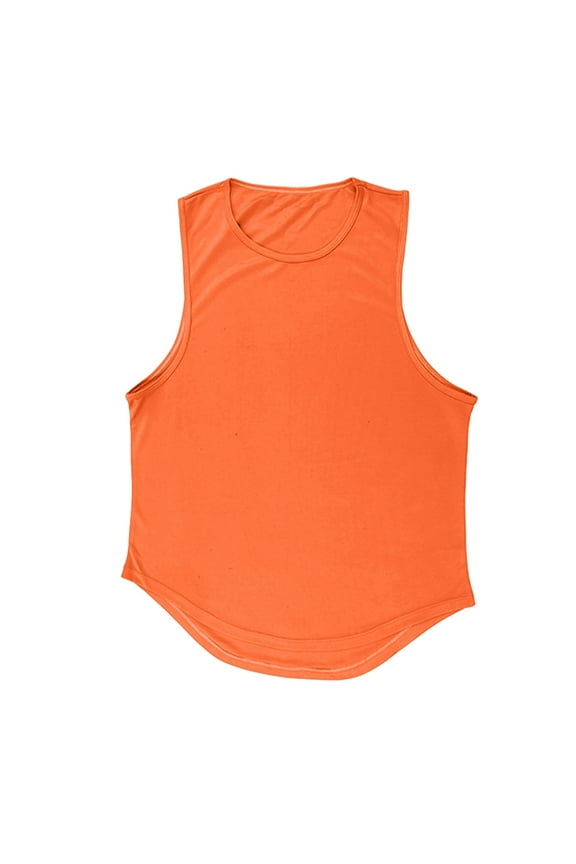 Mens Undershirts Tank Men's Tank Top Undershirt -101% Cotton Tagless Ribbed A-Shirt Tank Top - Undershirt for Men Orange,3XL