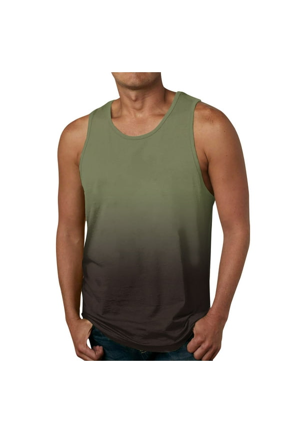 Mens Vest Outerwear Men's Cotton Tank Undershirts Pack, Moisture-Wicking Ribbed Tanks, lightweight Cotton Tank Undershirts AG,XL