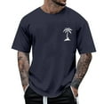 thumbnail image 1 of Ierhent Mens Workout Shirts Mens Cotton Hipster Hop Longline Crewneck T-Shirt Dark Blue,XL, 1 of 4