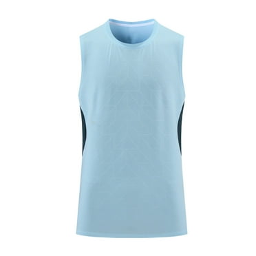Ierhent Muscle Tank Tops for Men Men's Muscle Shirts Sleeveless Gym Workout Tank Top(Blue,L)