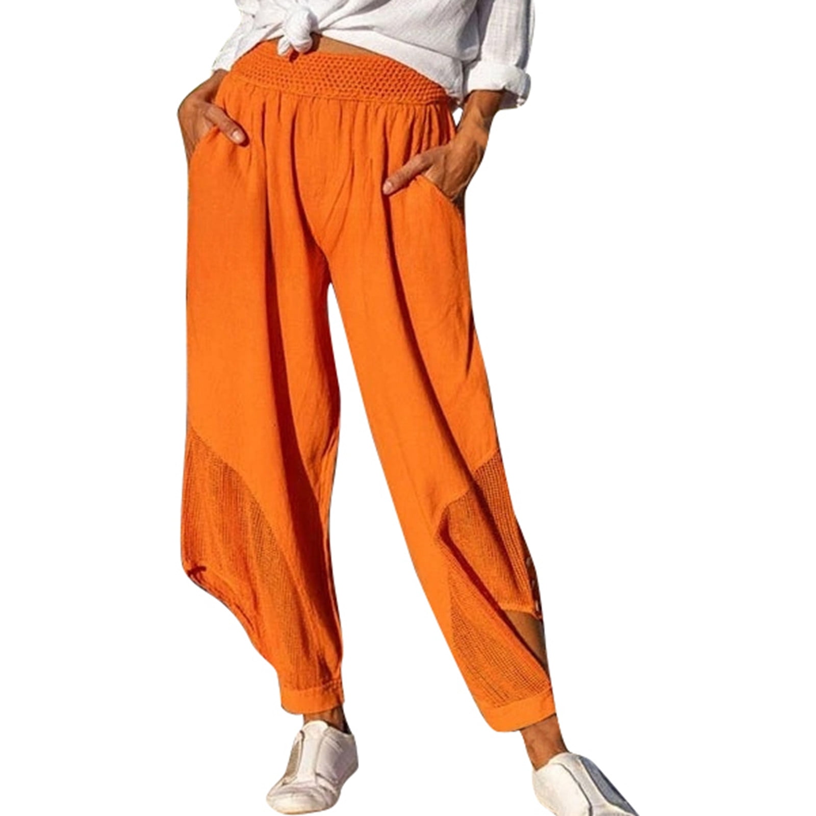 Ierhent Pants Plus Size Women Women's Athleisure Core Knit Capris(Red,S ...