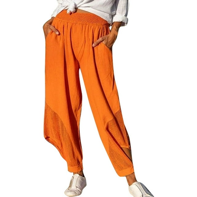 Ierhent Pants Plus Size Women Women's Athleisure Core Knit Capris(Red,S ...