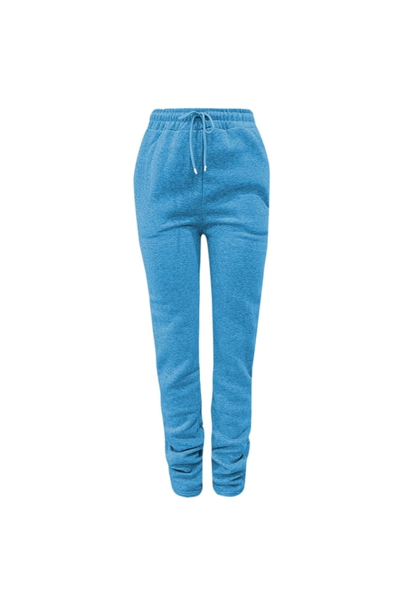 Pants for Women Work Casual Women's Super Stretch Millennium Welt Pocket Pull on Career Pant(Blue,L)