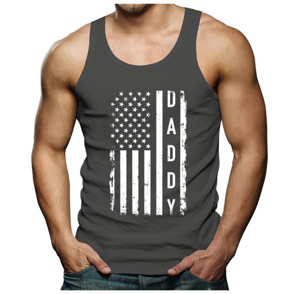 Ierhent Patriotic Tank Tops for Men Men's Ribbed Tank Top A Shirts Undershirt(Y-Dark Gray,3XL)
