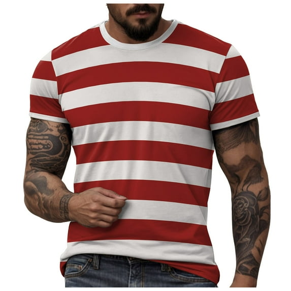 Ierhent Plain T Shirts for Men Men's Beefy-T T-Shirt, Heavyweight Cotton Tee, Big & Tall (Red,XL)