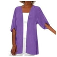 thumbnail image 1 of Ierhent Plus Size Women Cardigan Women's 2026 Knit Cardigan Sweaters Long Sleeve Open Front Button Down Crew Neck Tweed Jackets(Dark Purple,XXL), 1 of 6