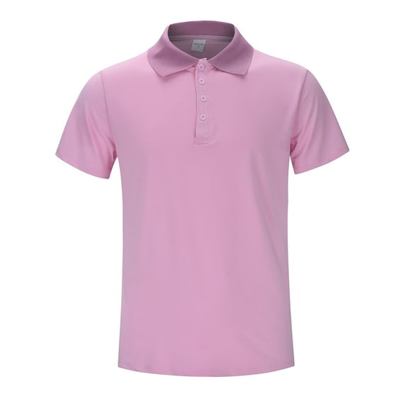 Ierhent Polo Adult Male Men Tall Silk Touch Performance Polo Shirt(Pink,XXL)