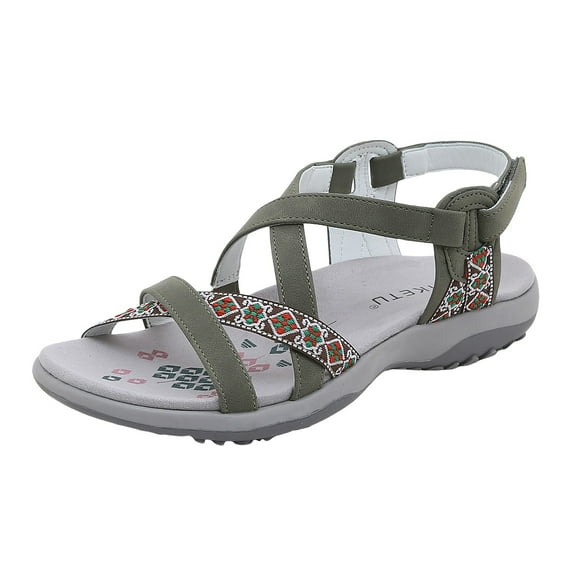 Ierhent Sandals Women's Backstrap Sandal(Green,7)