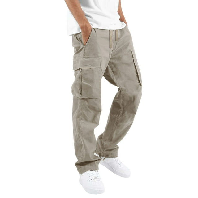 Ierhent Slacks Men's Classic-Fit -Resistant Flat-Front Chino Pant(Khaki,3XL)