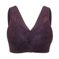thumbnail image 1 of Ierhent Sports Bars for Women Women's Plus Size Full Coverage Underwire Unlined Minimizer Lace Bra Purple,38, 1 of 5