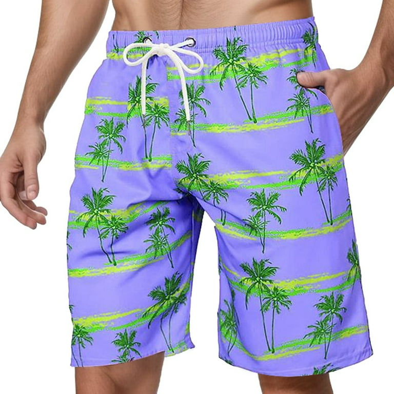 Ierhent Swim Trunk For Men Mens Swimming Trunks 6 Inch Inseam Swim Shorts Summer Bathing Suit Swimwear Beachwear with Pockets Purple M
