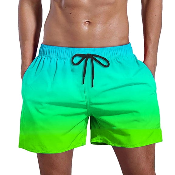 Ierhent Swim Trunk Men's Swim Trunks with Compression Liner Quick Dry Board Shorts Swimsuit Swimwear for Men with Zipper Pockets Green,2XL
