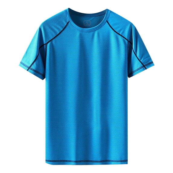 Ierhent T-Shirts Men’s Active Quick Dry Crew Neck T Shirts(Sky Blue,XXL)