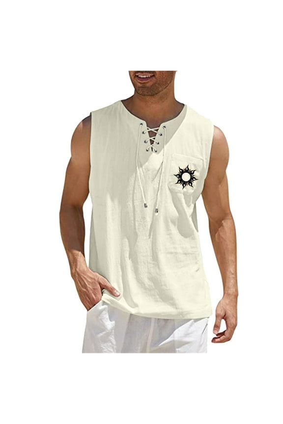 Tank Top Undershirts for Men Men's Tank Top Undershirts Bamboo Rayon Tank Shirt Moisture-Wicking A-Shirt for Men Beige,3XL
