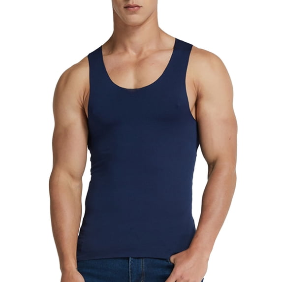Ierhent Tank Tops Men Gym Men's Basic Tank Top(Navy,3XL)