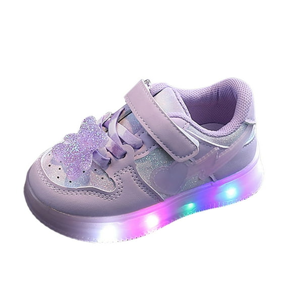 Ierhent Toddler Light Up Shoes Girls Kids Sneakers Children Kids Girls Boys Light Luminous Shoes Sport Shoes Baby Running Shoes(Purple,5-5.5 Years)