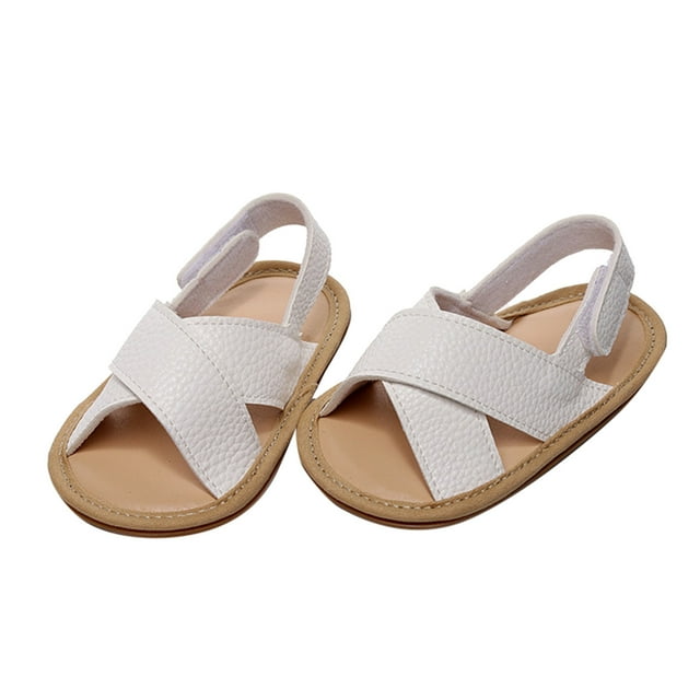 Ierhent Toddler Sandals Girl Baby Boys Girls Sandals Soft Anti-Slip Rubber Sole Summer Outdoor Shoes Toddler First Walkers White,15