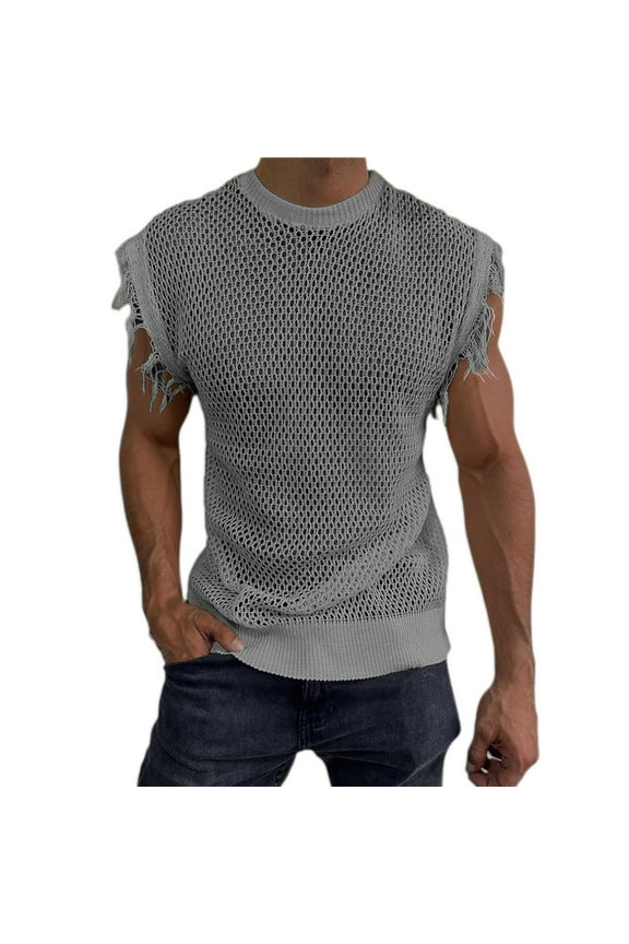 Undershirt Men's Cotton Sleeveless T Shirts, Breathable & Moisture Wicking with Odor Control Grey,M