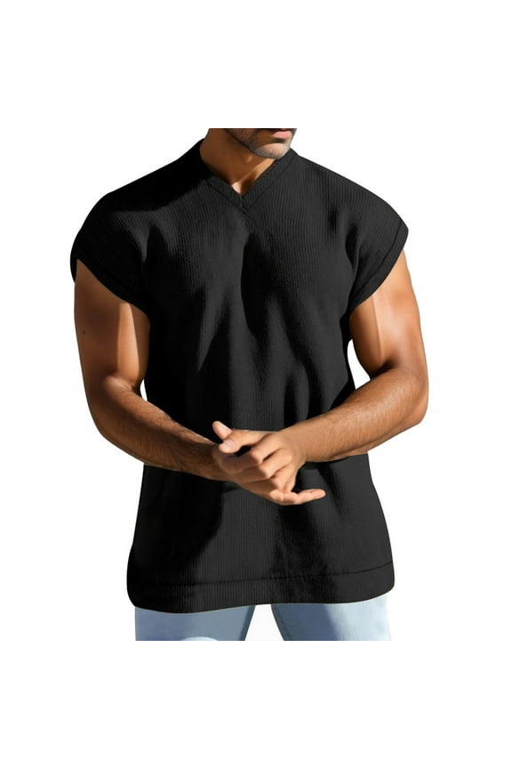 Undershirt Mens Pro Cotton Pro Stretch Tank Tops A Shirts Black,3XL