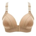 thumbnail image 1 of Ierhent Underwire Bras Womens Front Closure Bras wirefree Unlined Bra(Khaki,40), 1 of 6
