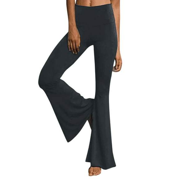 Ierhent Wide Leg Yoga Pants for Women with Pockets Plus Size Women's Ankle High Comfort Stretch Leggings Yoga Stretch Pants Grey,2XL