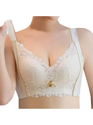Women Plus Size Sexy Push Up Bra Front Closure Butterfly Brassiere