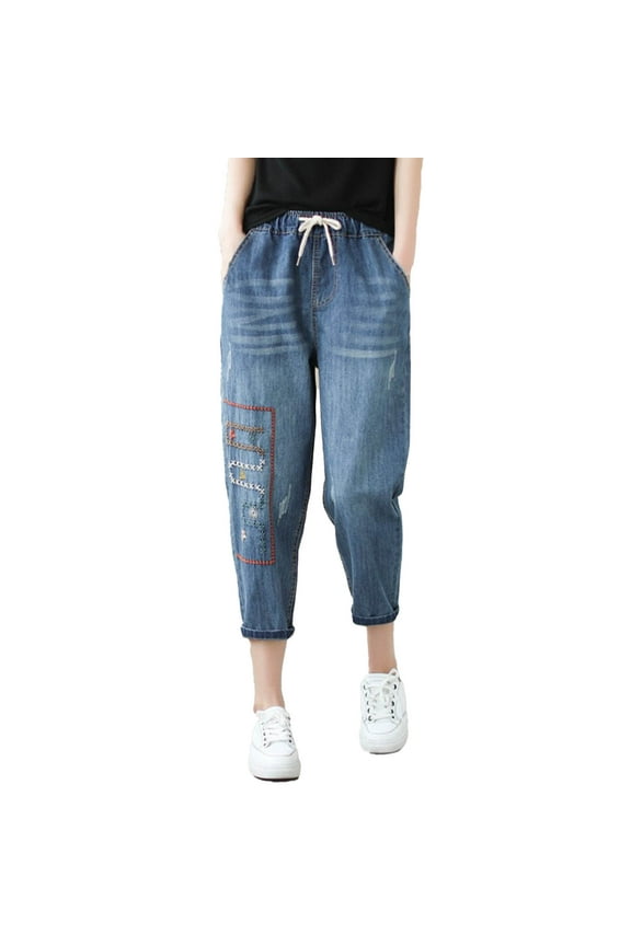 Women Jeans Women's 70s Vintage Jeans High Waist Stretch Denim Bell Bottoms Jeans Red,S
