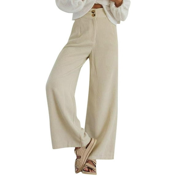 Ierhent Women Pants Casual Work Women's Cropped Scuba Lounge Pants(Beige,XXL)