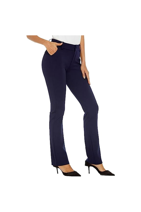 Women Pants Casual Work Women's High Rise Knit Leggings(Blue,XL)