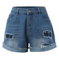 thumbnail image 1 of Ierhent Women's Denim Shorts Women's Curvy Totally Shaping Straight Jeans (Available in Plus Size) Blue,XL, 1 of 6