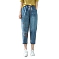 thumbnail image 1 of Ierhent Women's Low Rise Jeans Women's Curvy Strtchy Bootcut Jeans Blue,XL, 1 of 3
