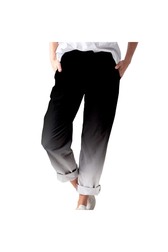 Women's Plus Size Pants Women Yoga Pants High Waisted Casual Sweatpant Elastic Waist Wide Leg Pant(Grey,4XL)