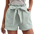 thumbnail image 1 of Ierhent Womens Casual Shorts Rompers Women Casual Shorts Drawstring Comfy Elastic Waist Shorts Summer Pull On Short with Pockets(Mint Green,S), 1 of 5