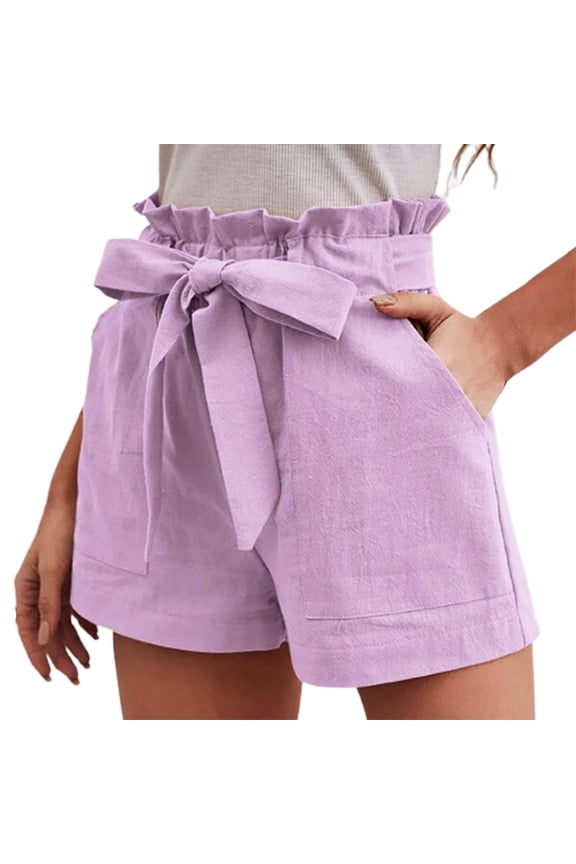 Womens Casual Shorts Rompers Womens Lux High Rise A-line Short(Purple,XXL)