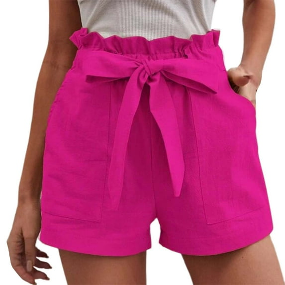 Ierhent Womens Casual Shorts Rompers Womens Mid-Rise Bermuda Shorts(Hot Pink,S)
