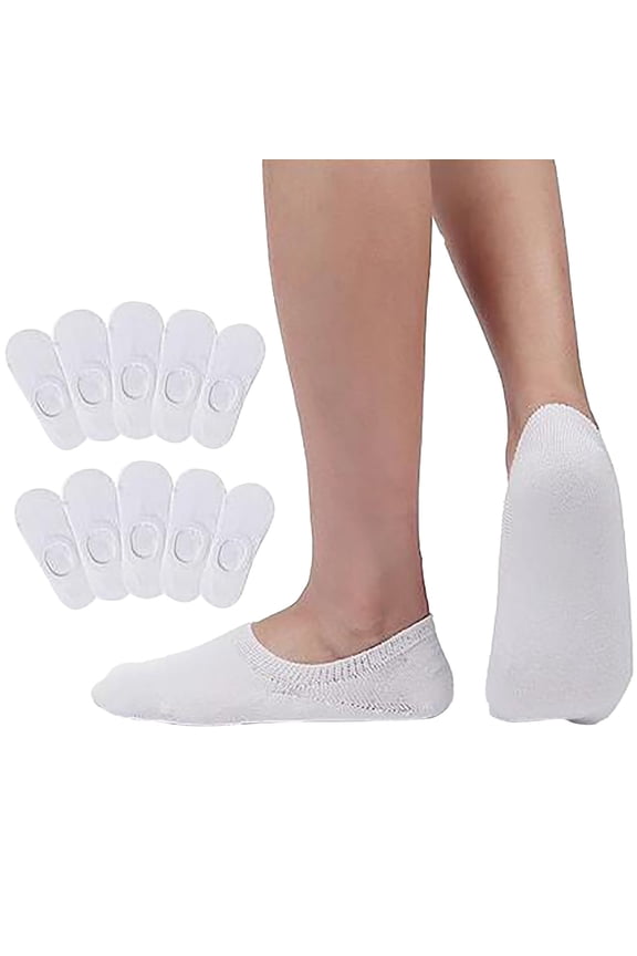 Wonens Socks Toe Topper Socks No Show Liner Half Socks for Women Seamless Grip Non Slip Socks Hidden Toe Covers Socks for Mule White,One Size