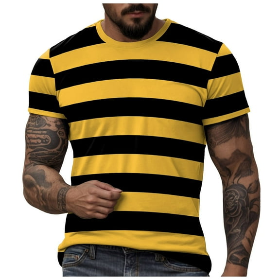 Ierhent Workout Shirts Men Oversized T Shirts Vintage Tee Loose Fit Short Sleeve Casual Streetwear Baggy Washed Unisex Tops (Yellow,M)