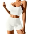 thumbnail image 1 of Ierhent Yoga Outfits for Women Women Workout Sets 2 Piece Yoga Outfits Pure Color(White,L), 1 of 2