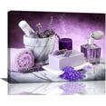 thumbnail image 1 of Ieskayiz Lavender Bathroom Spa Relax Signs Wall Art 16" x 12" Painting Framed Canvas Print, 1 of 6