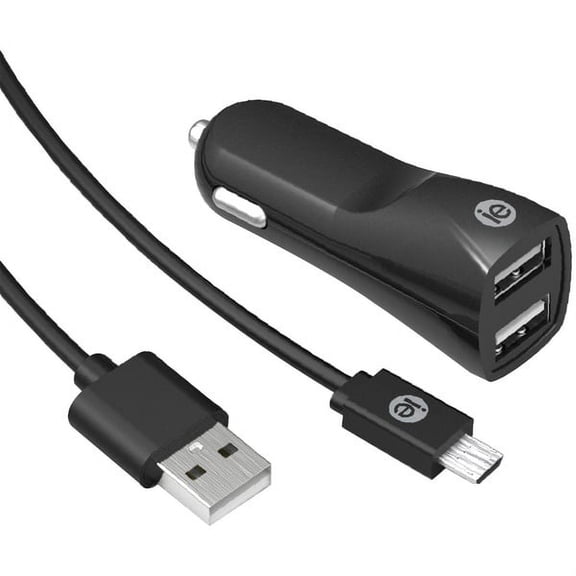 Iessentials 2.4-amp Dual Car R With Micro To -a Cable, 4ft