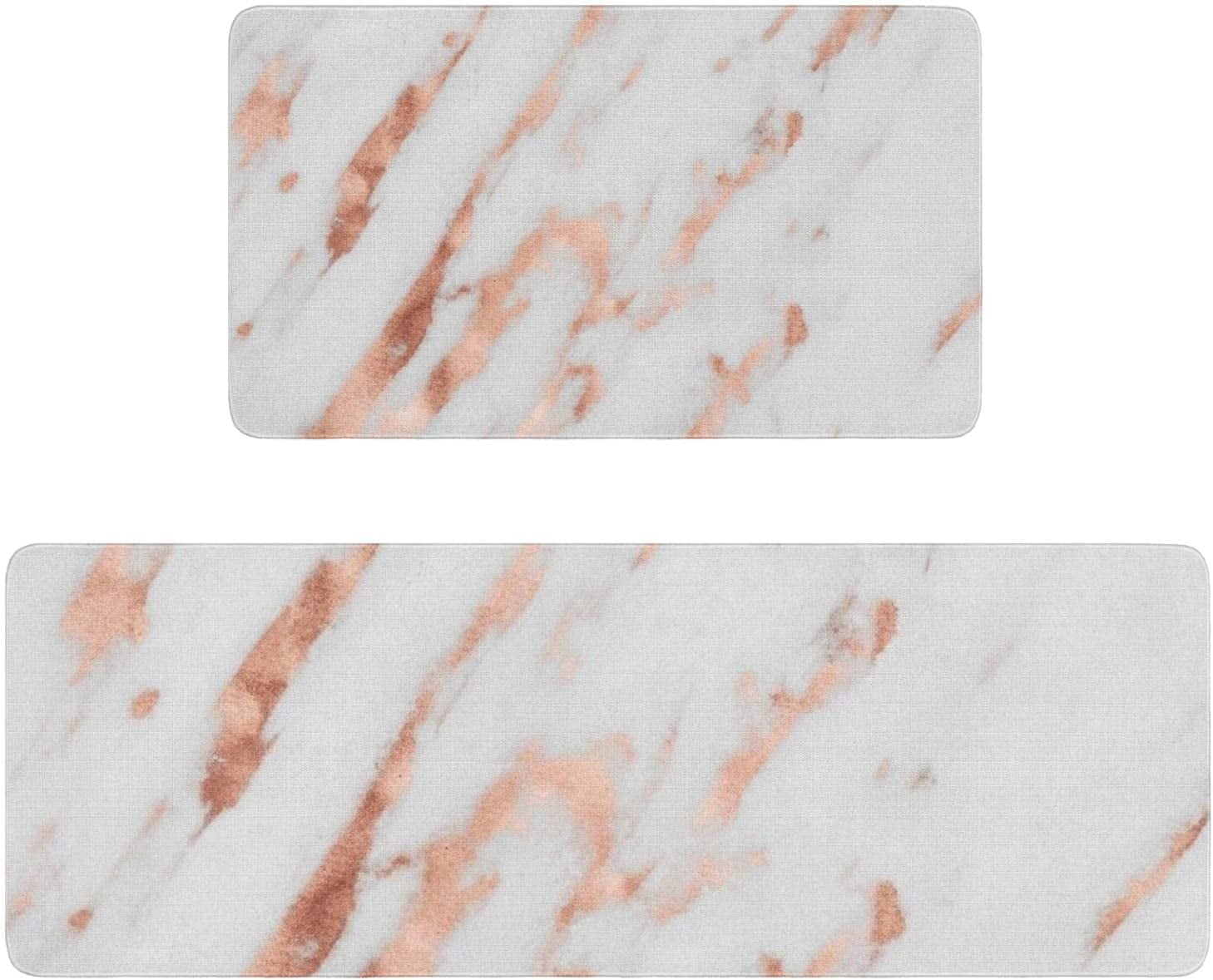Ieva Cesn Marble Kitchen Mats Set 2 Pieces Super Waterproof NonSlip