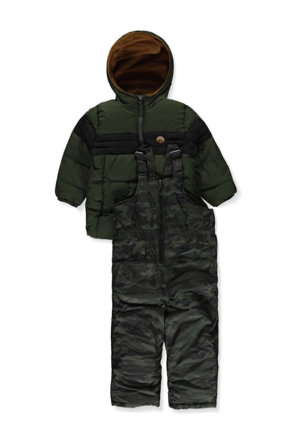 Baby Boys' 2-Piece Camo Snowsuit Set - olive, 12 months (Infant)