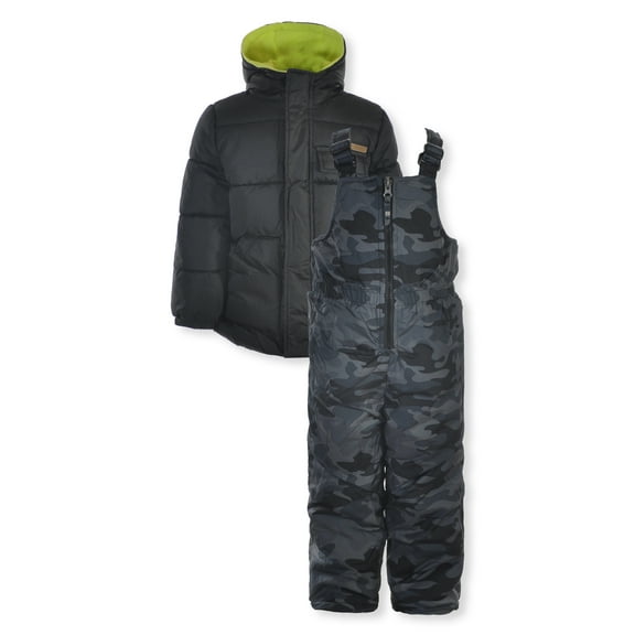 Iextreme Boys' 2-Piece Snowsuit Jacket Set Outfit Color: black camo Size: 2t